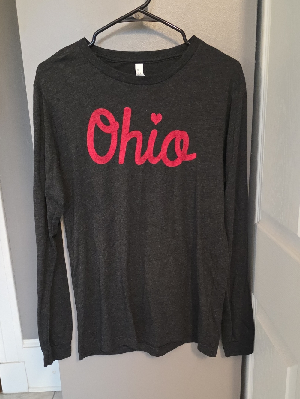Bella Canvas Dark Charcoal Crewneck Script Ohio Tee